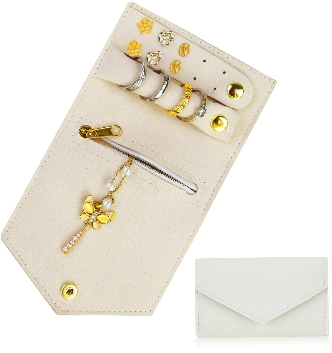 Dailygoods - Sieradenrol voor dames - PU-leren sieradenkistje met ritssluiting