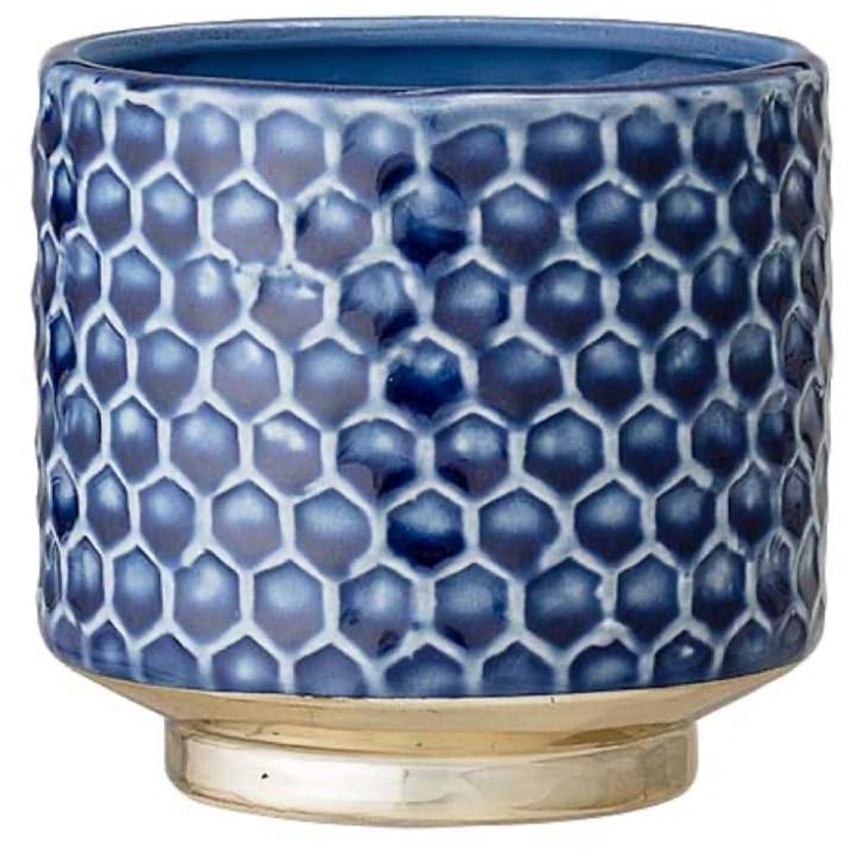 Dailygoods - Ceramic Flowerpot Goldy - Kleurvolle Pot voor Planten, S (10 cm)