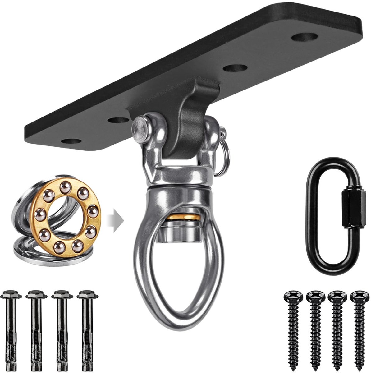 Dailygoods - Stable Swing Hanger met Carabiner en Montage Materialen