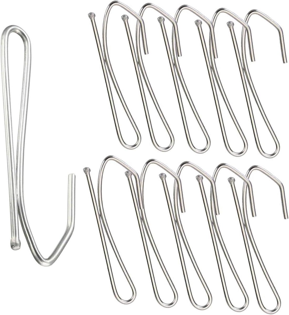 Gordijnhaken - Plooi haken - Gordijnen ophangen - Metalen knijpplooi - 30 stuks - Metaalkleur