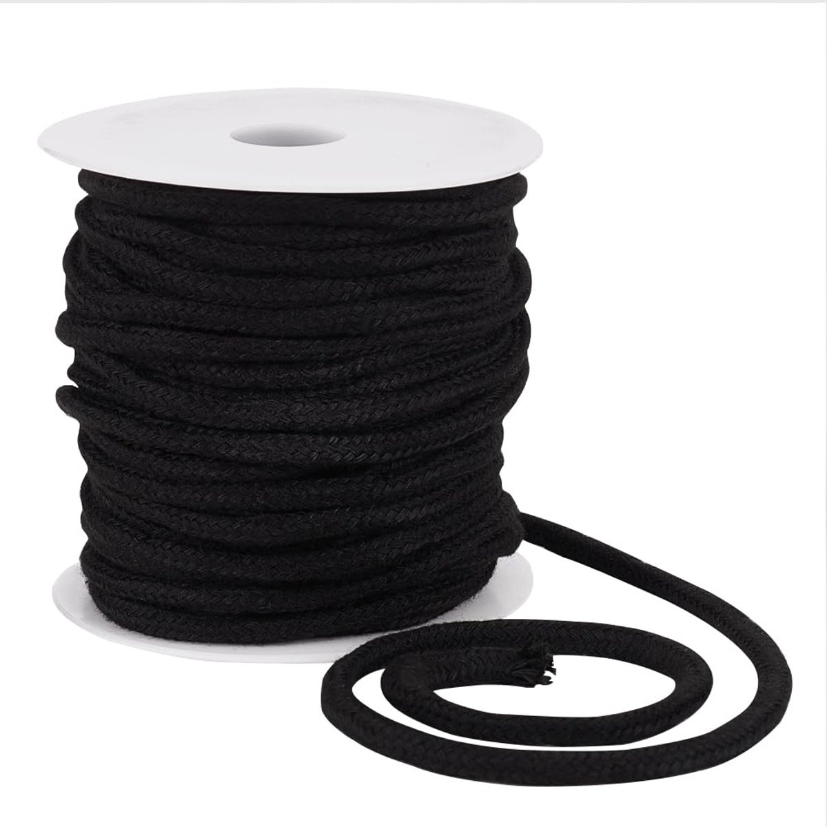 Dailygoods - 25m Zwart Trekkoord Vervangend Touw 6mm voor Kleding en DIY Projecten