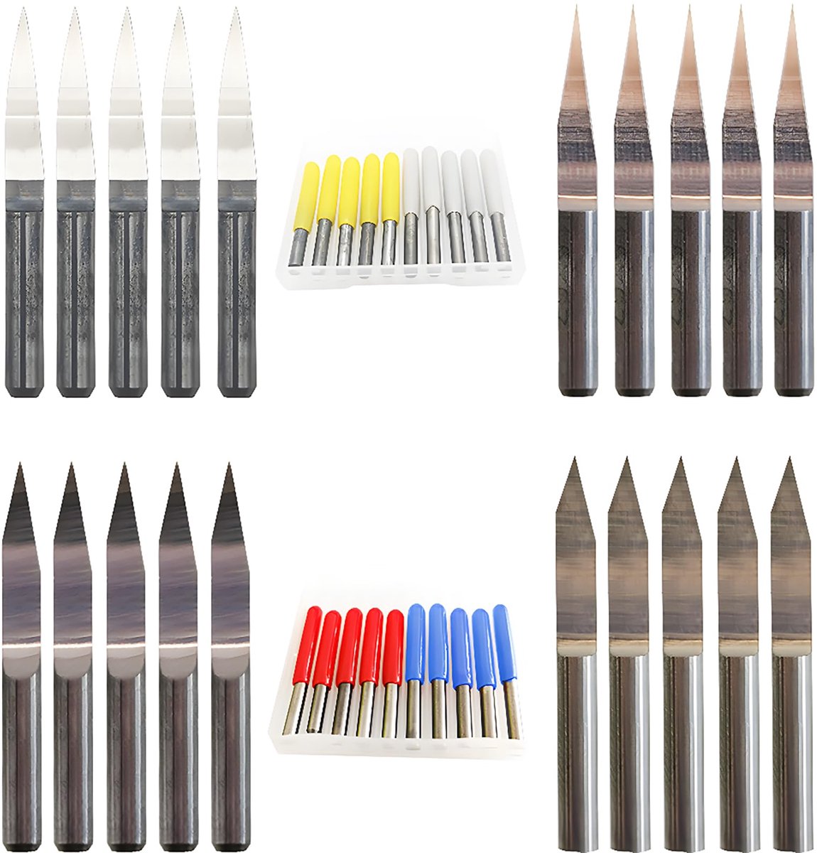Dailygoods - 20 Stuks Tungsten Carbide Graveerbiten voor CNC Router - Precisie en Duurzaamheid