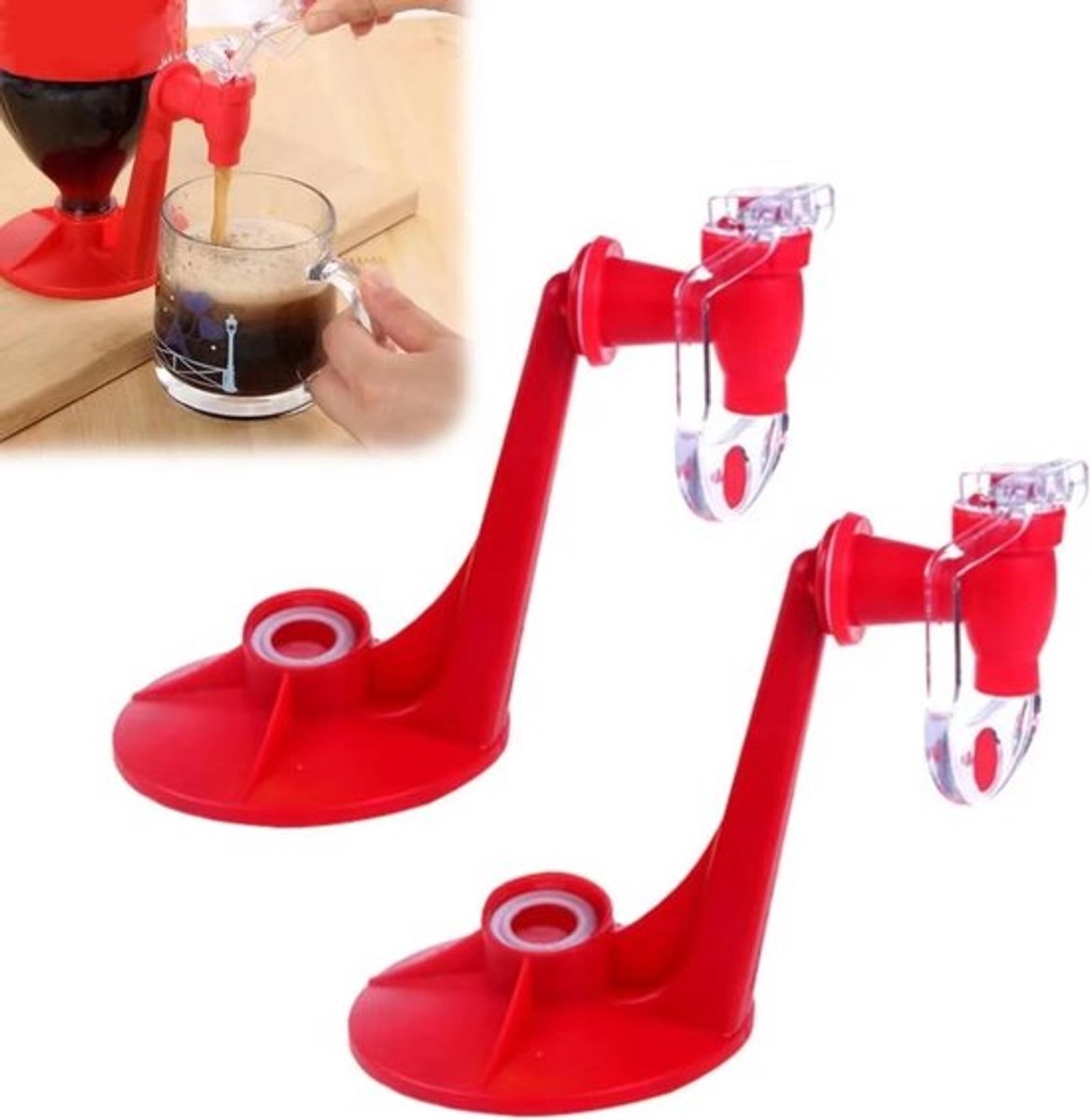 Drankdispenser - Frisdrank dispenser - Perfect voor feestjes - Rood - Water dispenser - Ideaal voor thuis en kantoor - 2 liter