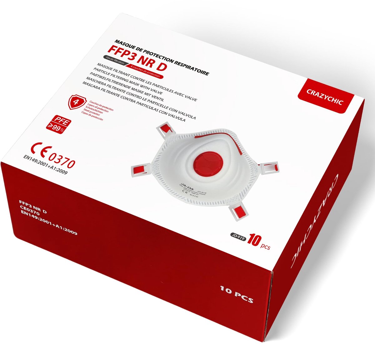 Thijox - FFP3 NR D Masker - Stofmasker met Ventiel - CE Gecertificeerd Ademhalingsmasker voor Bouw, Industrie, Chemie en Schilderwerk - Bescherming te