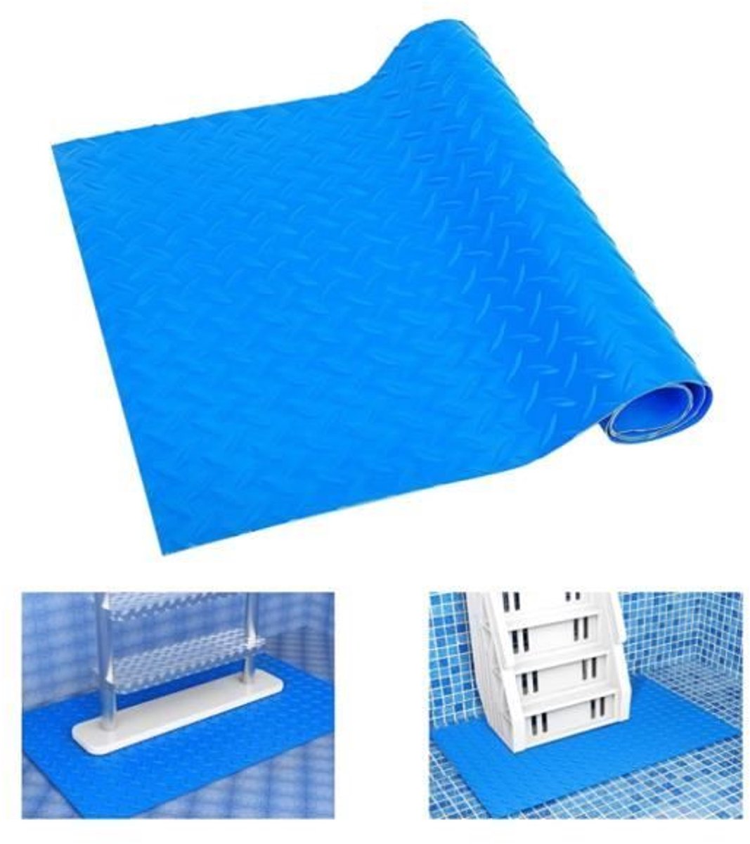 LISM-Zwembadmat voor ladders - antislip - PVC-materiaal - 90x40 cm - geschikt voor verplaatsbare ladders