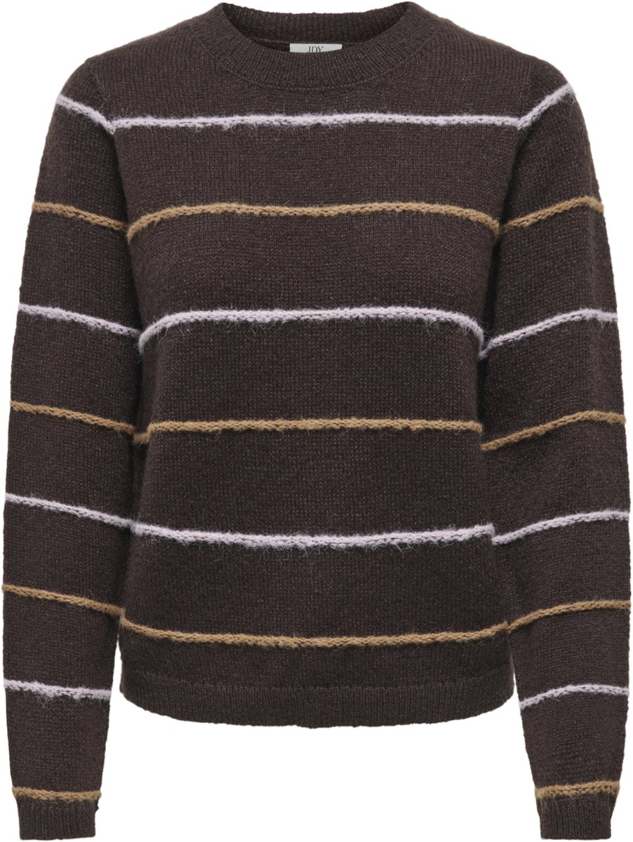 Jacqueline de Yong Trui Jdysigrid Life L/s On Struc Pullove 15376591 Coffee Bean/fairy Tale Dames Maat - XS