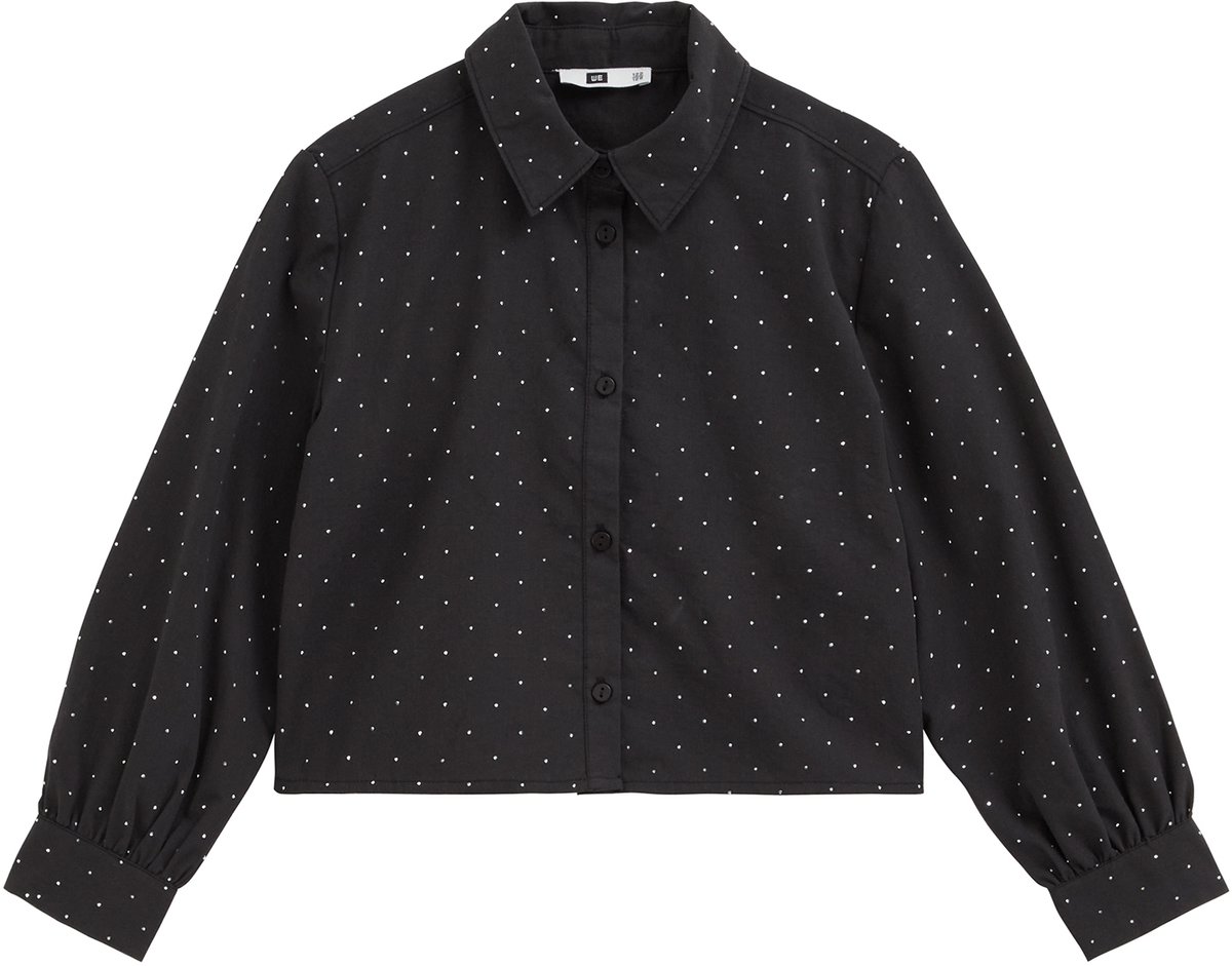 WE Fashion Meisjes gestreepte blouse met strass-stenen