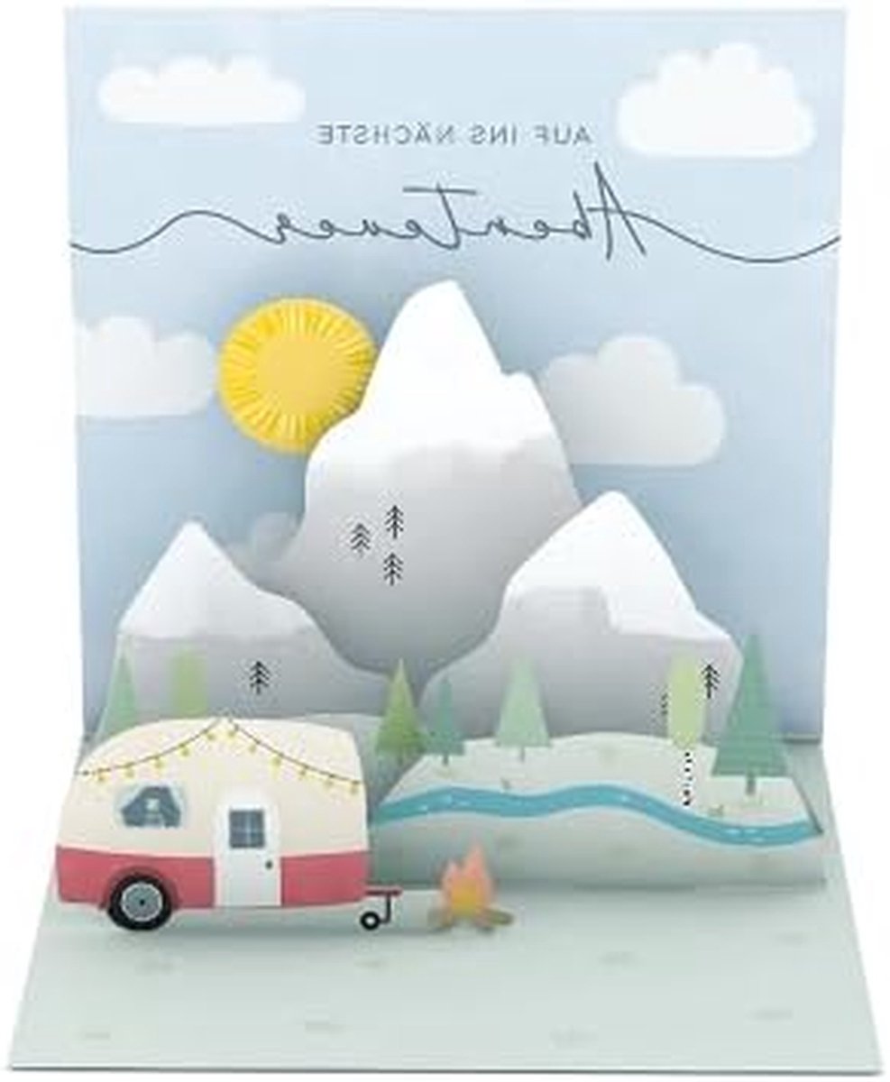 Pop-Up Kaart - Driedimensionale Wenskaart - Verrassen en Feliciteren - Betoverende Scène - 14 x 14 cm - Wit