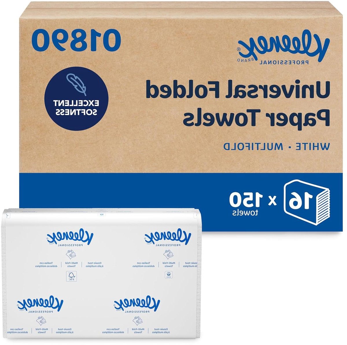 Papieren Handdoeken - Vouwhanddoeken Wegwerphanddoeken - Hygiënisch Handen Drogen - Airflex Technologie - 2400 stuks - Wit