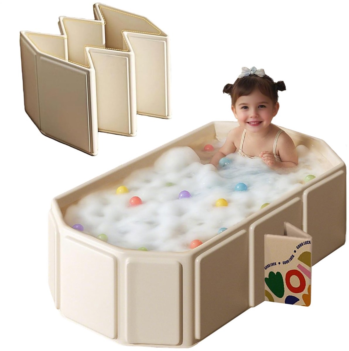 SnelShoppen - Opvouwbaar Babybadje XL - Ruimtebesparend Reisbadje met Antislip en Versterkte Poten - BPA-vrij Babybad (Roze) voor Douche en Thuisgebru
