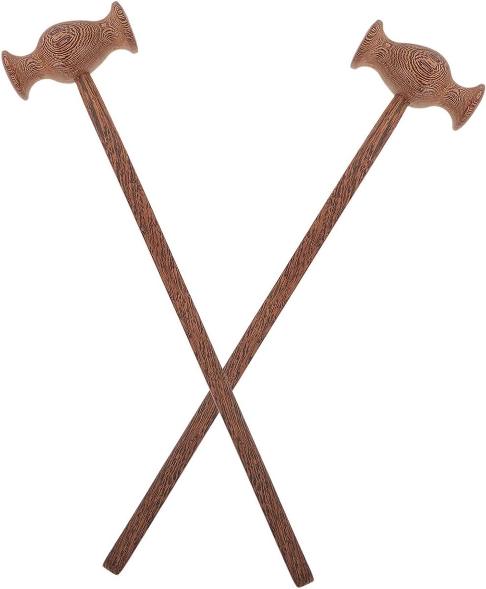 Houten Massage Hamer - Trigger Point Tool - Spierontspanning - Ergonomische Handgreep - 42 x 9 x 4 cm - Lichtbruin