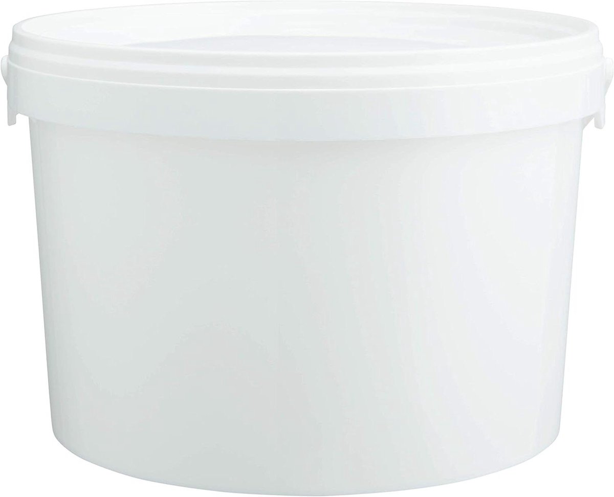 Plastic Emmer met Deksel - Opslag Emmer - Huishoudelijk Gebruik - Nederlandse Fabricage - 5 liter - Wit