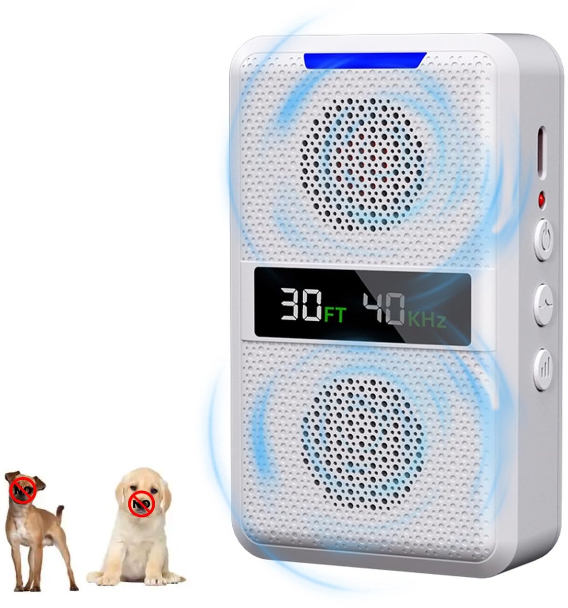 SnelShoppen - Ultrasone honden anti-blaf-apparaat - Instelbare frequentie & bereik | Type-C oplaadbaar | Veilig & waterdicht voor binnen en buiten | G