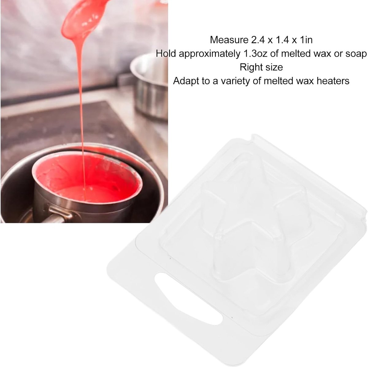 Wax Melt Mallen - Clamshell Vormen - Kaarsen Maken - Ophanggat Ontwerp - 100 Stuks - Transparant