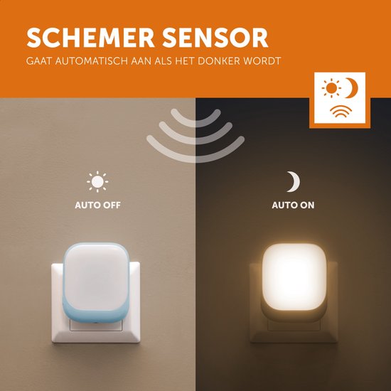 Zazu Blauw Automatisch Led Nachtlampje ZA-SOCKET-02 van Merkloos — afbeelding 5