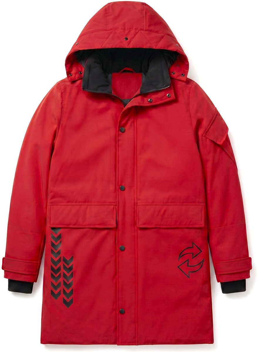 Lange Jas Heren - Winterjas Heren - LF9803 - Rood - Maat XS