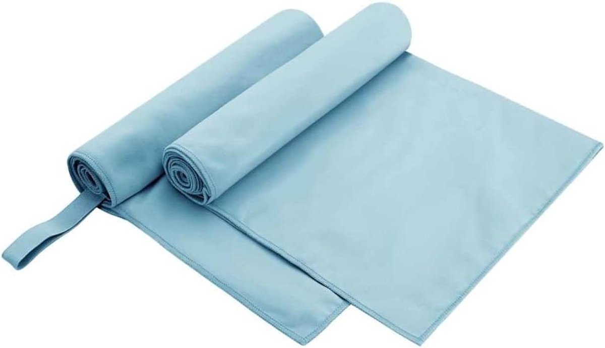 Sporthanddoeken 2 stuks - Reishanddoeken Zwemhanddoeken - Sport en Ontspanning - Ultra-compact Sneldrogend - 100 x 50 cm - Blauw