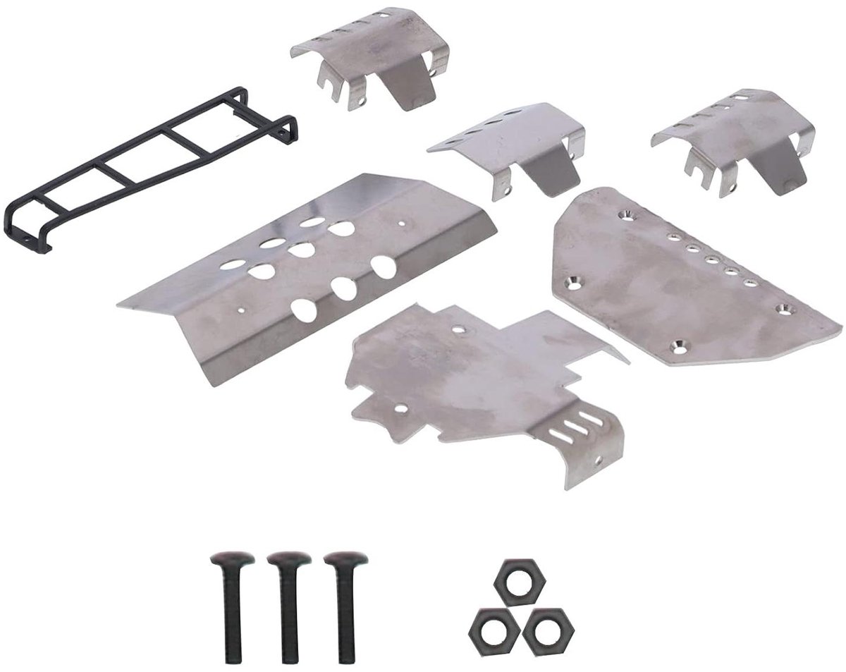 RC Auto Beschermplaat - Chassis Pantser Set - RC Auto Onderhoud - Roestvrij Staal Aluminium