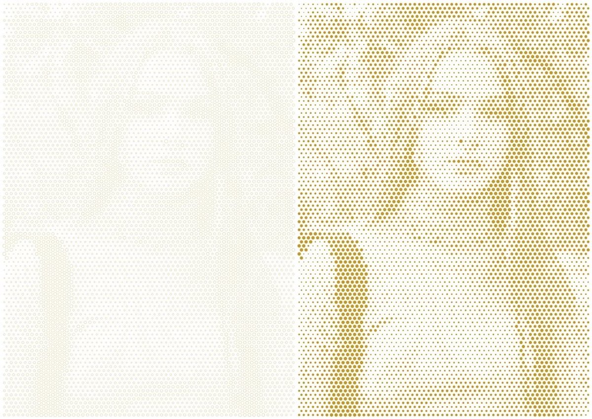 DOT Painting van eigen foto A4 Goud inclusief 1 acryl stift (papier)