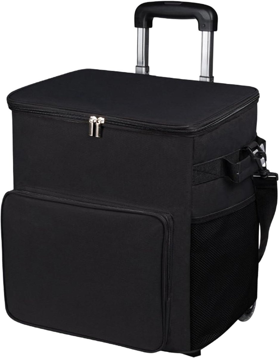 Koelbox op wielen - IJskistwagen Reiskoeler - Buitenavonturen - Lekvrij Ontwerp - 35 liter - Zwart