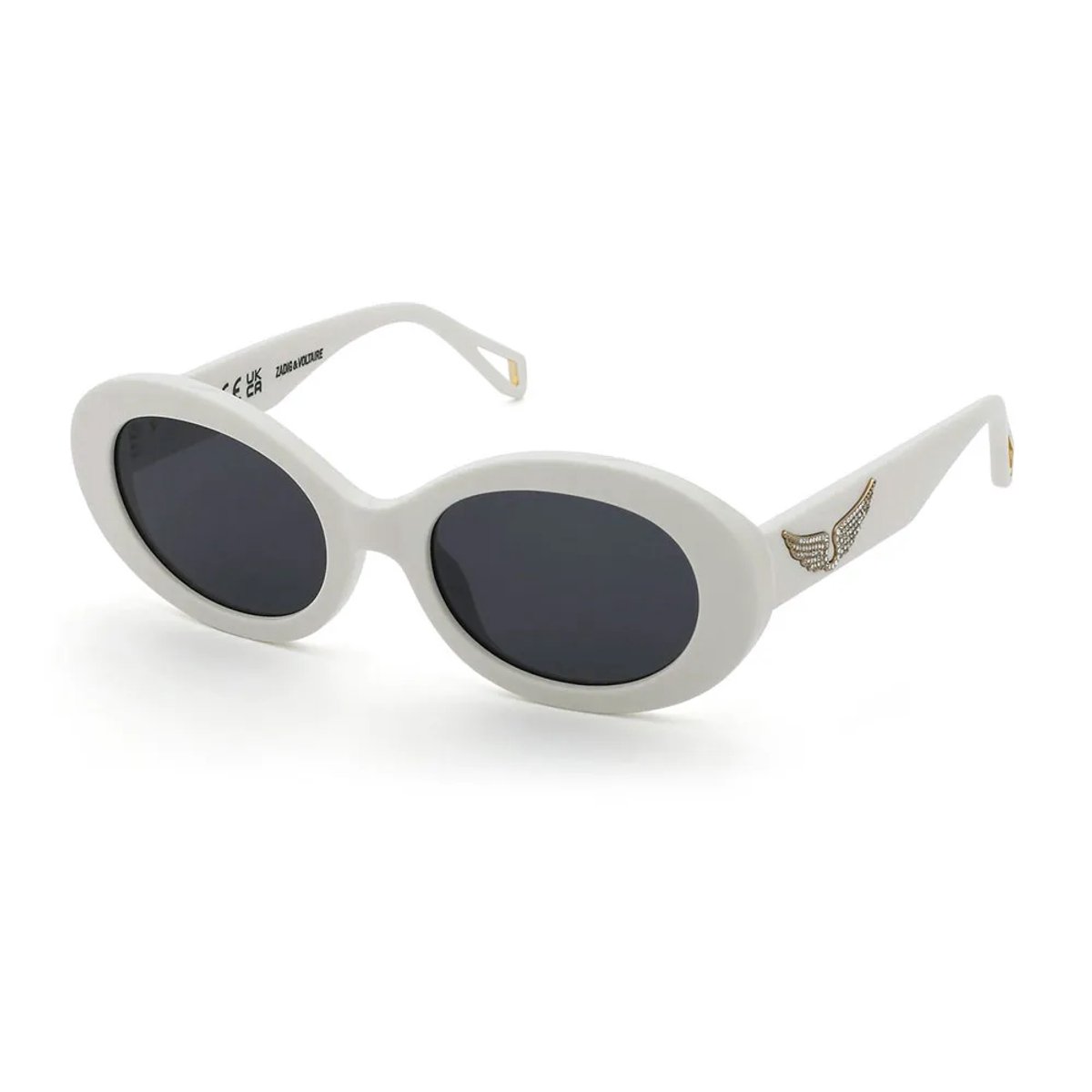 Zadig&voltaire Szv460s Oval Dames Zonnebril Wit Smoke/CAT3 Vrouw