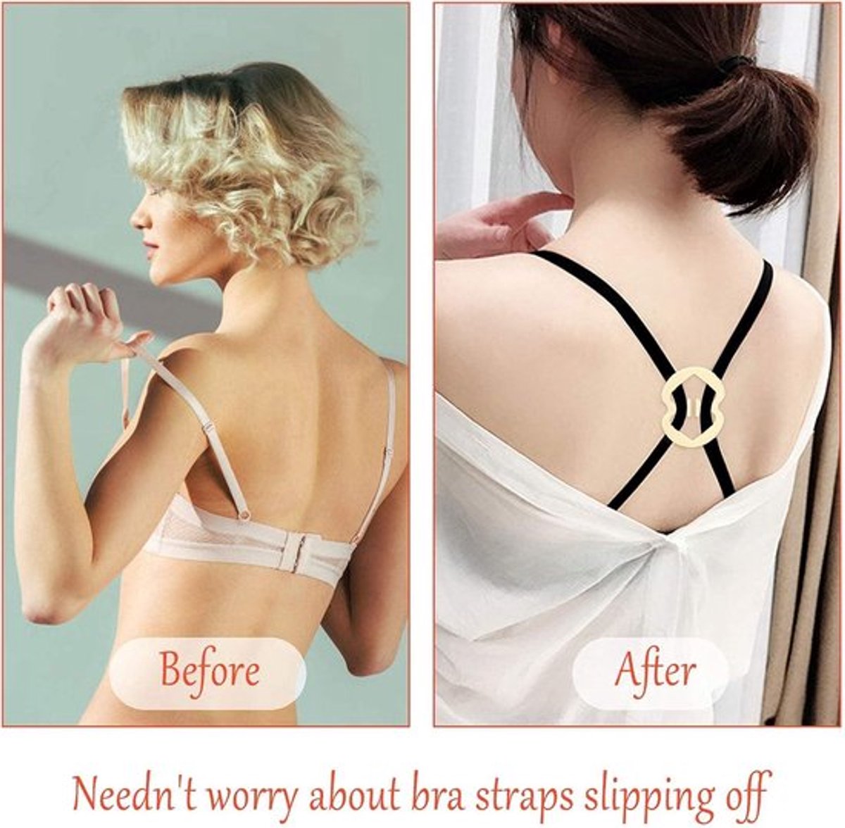 Beha-riemclips, 16 stuks in plastic voor racerback-top camisole houder anti-slip gespen