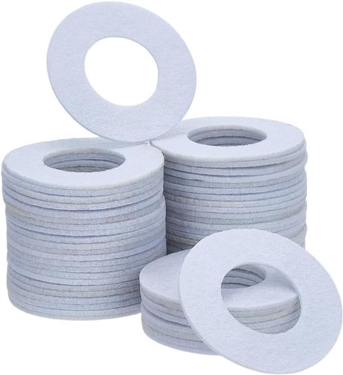60 stuks navulpads voor mini diffuser - wit - 57 x 2 mm - holle cirkelvormig - wol - etherische oliën - luchtbevochtigers - luchtreiniger