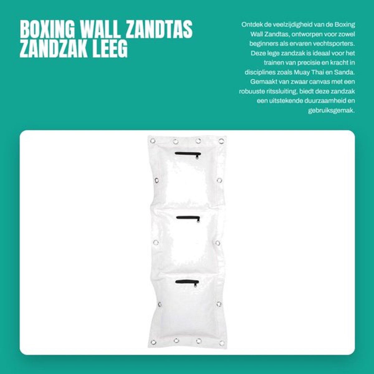 Zandzak Leeg - Wing Chun - Zandzak met Rits - Zandzak Hout - Zandzak S/L - Zandzak Lichtbeige - Afmetingen 40 x 26 cm/40 x 40 cm - Bokszak