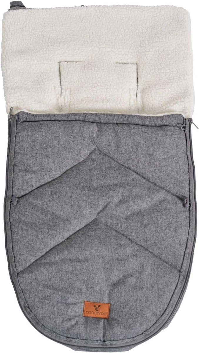 Kinderwagen Voetenzak - Wandelwagenzak Baby - Warm Houden - Zachte Binnenvoering - 80 x 40 cm - Grijs — afbeelding 4