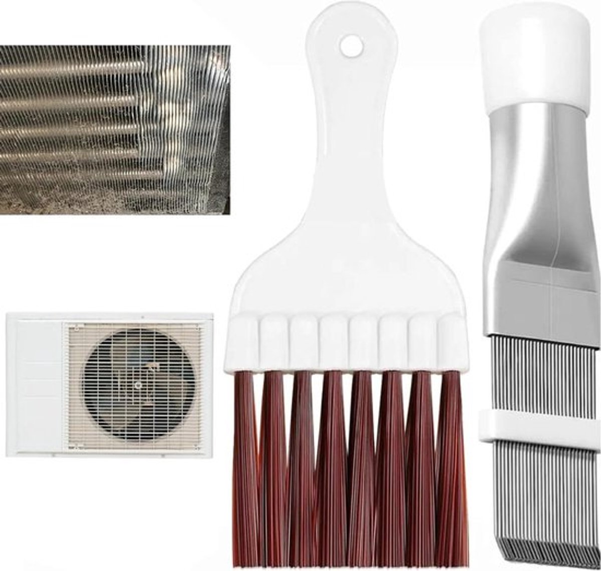 Reinigingsborstel voor airconditioning - Metalen borstel - Radiator reparatiegereedschap -