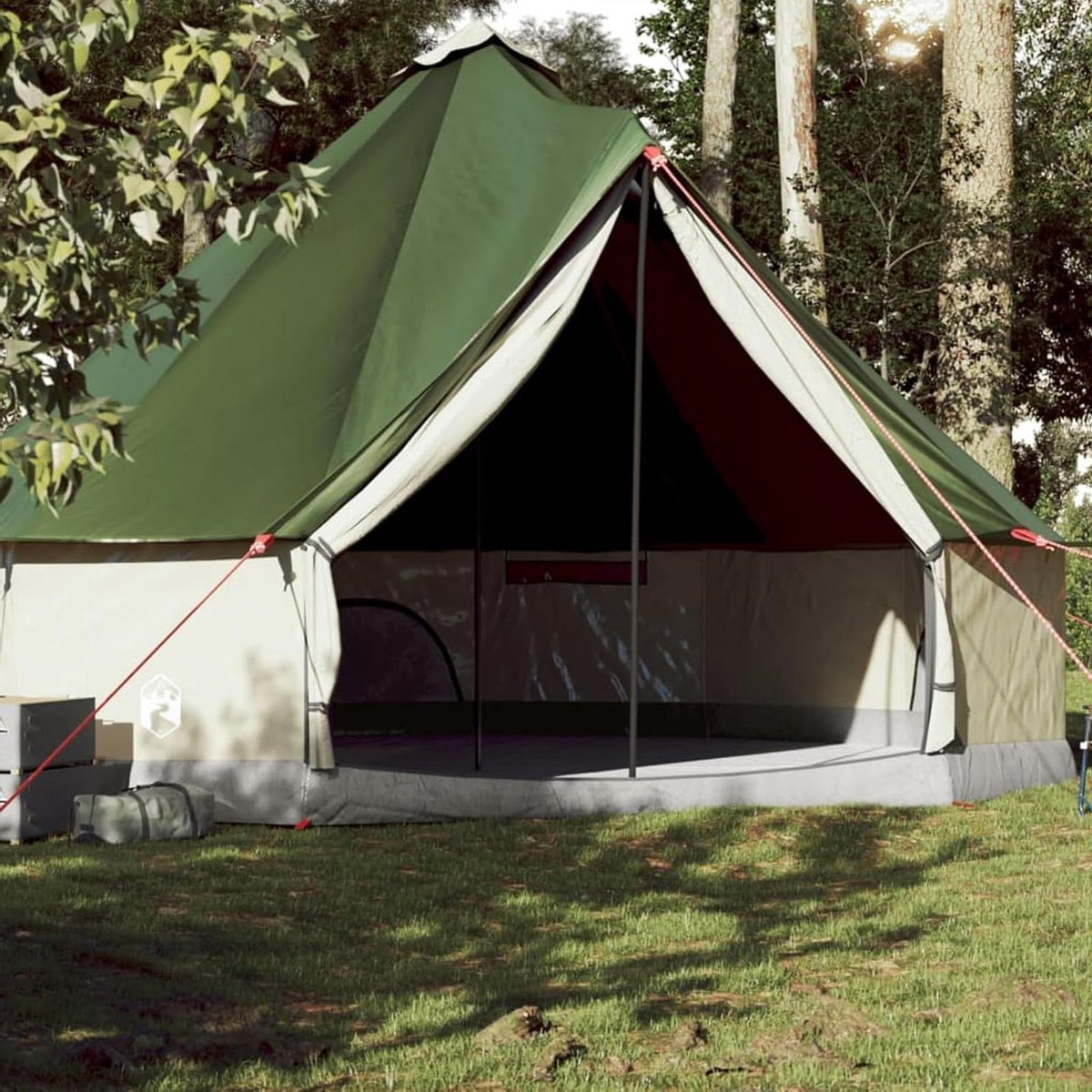 Familie Tipi Tent - Kampeertent Outdoor - Kamperen en Feesten - Uitgebreid Waterdicht - 10 Personen - Groen
