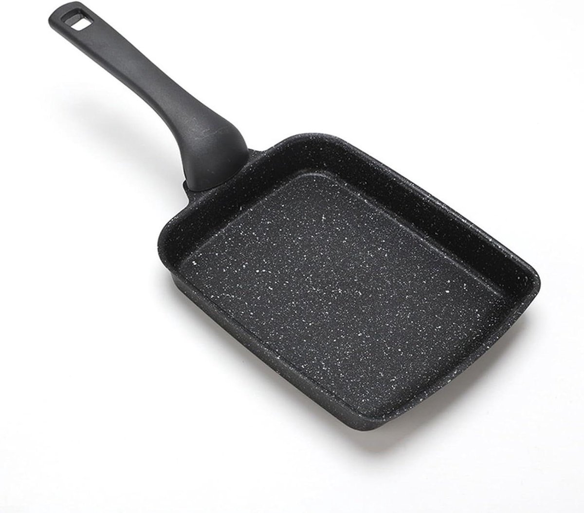 Koekenpan Omelet pan Granieten pan Omeletten Rollen Vierkant Ontwerp 35x15cm Zwart