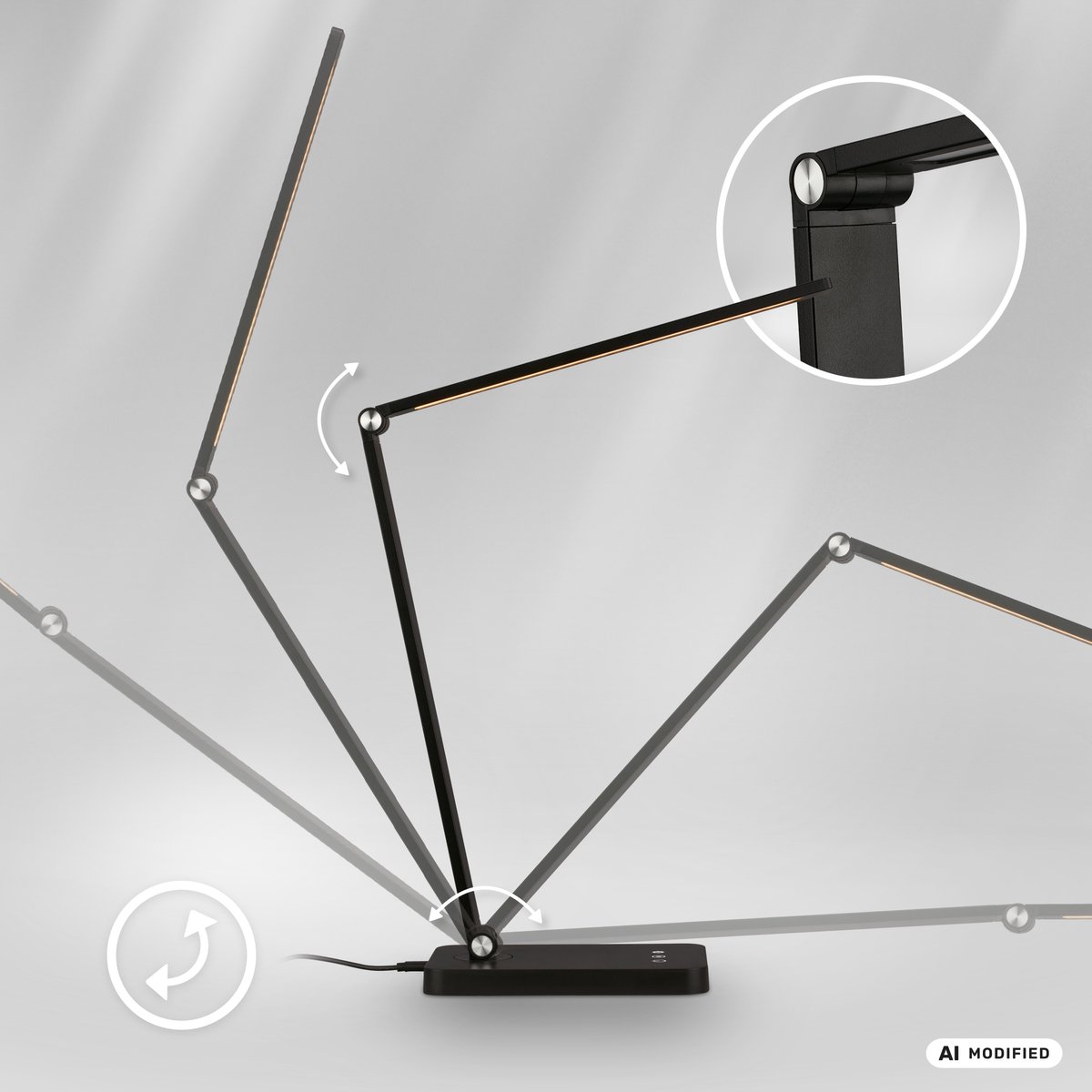 BRILONER Rick – Bureaulamp led – CCT tafellamp – dimbaar tafellampje met touchbediening – USB-C – h.: 38cm – zwart thumbnail 3