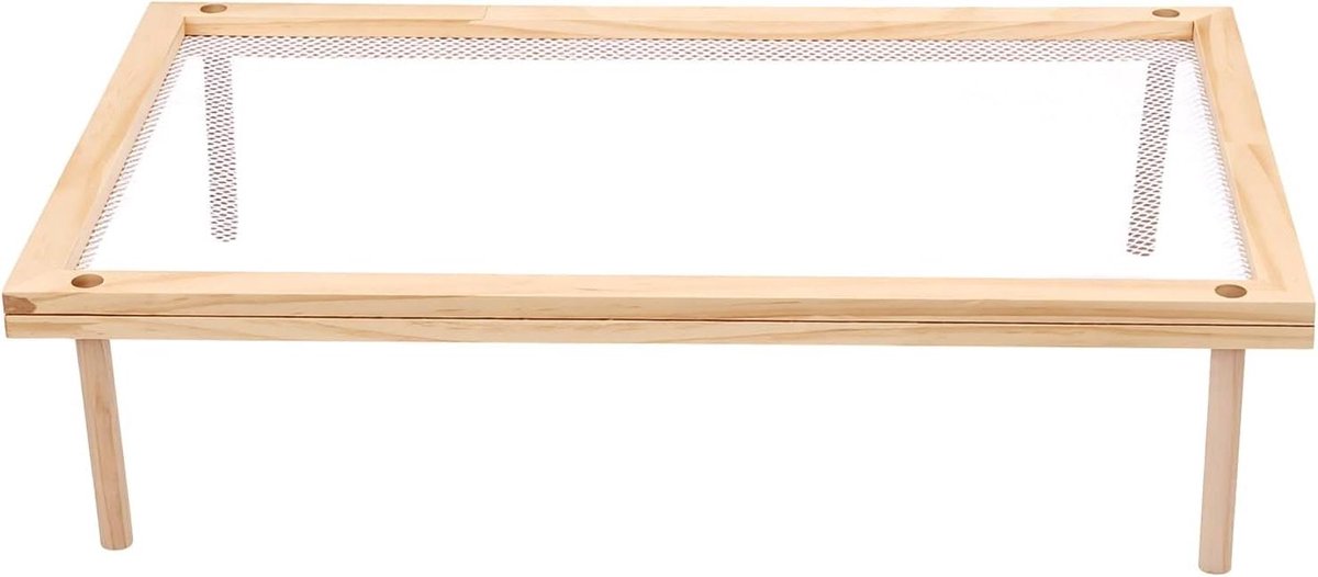 Houten Pastadroogrek - Voedseldrogerstandaard Droogrek - Pasta Drogen - Verbeterde Luchtstroom - 41 x 29 x 3 cm - Houtkleur
