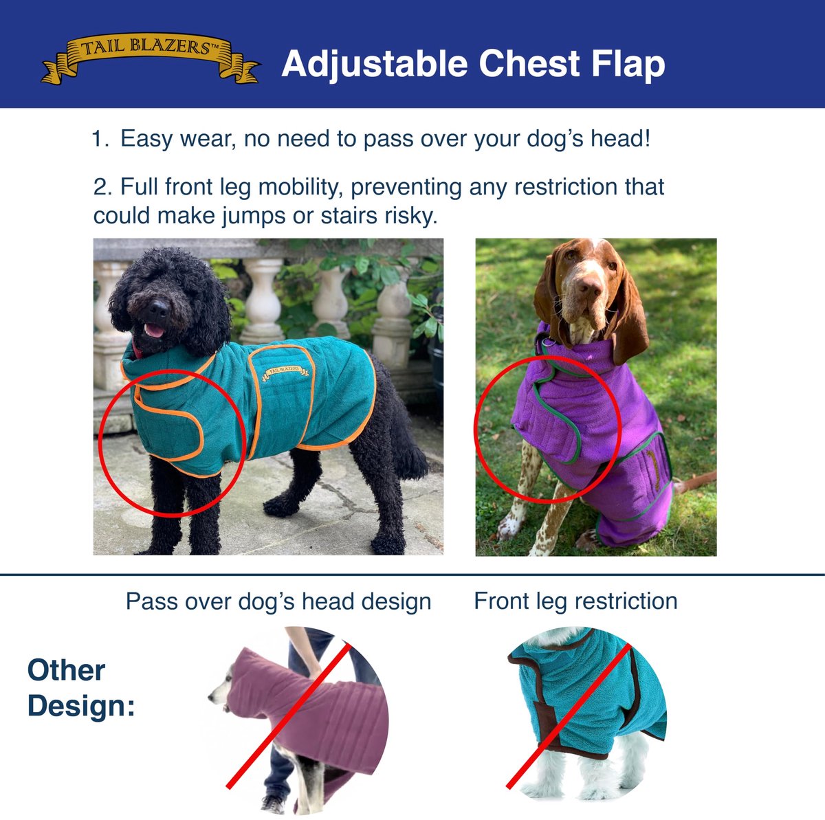 SnelShoppen - TAIL BLAZERS™ Hondendroogjas - Zachte Microvezel Badhanddoek voor Honden - Ideaal voor Na het Lopen, Regen of Douche - L/Beige/Print - M