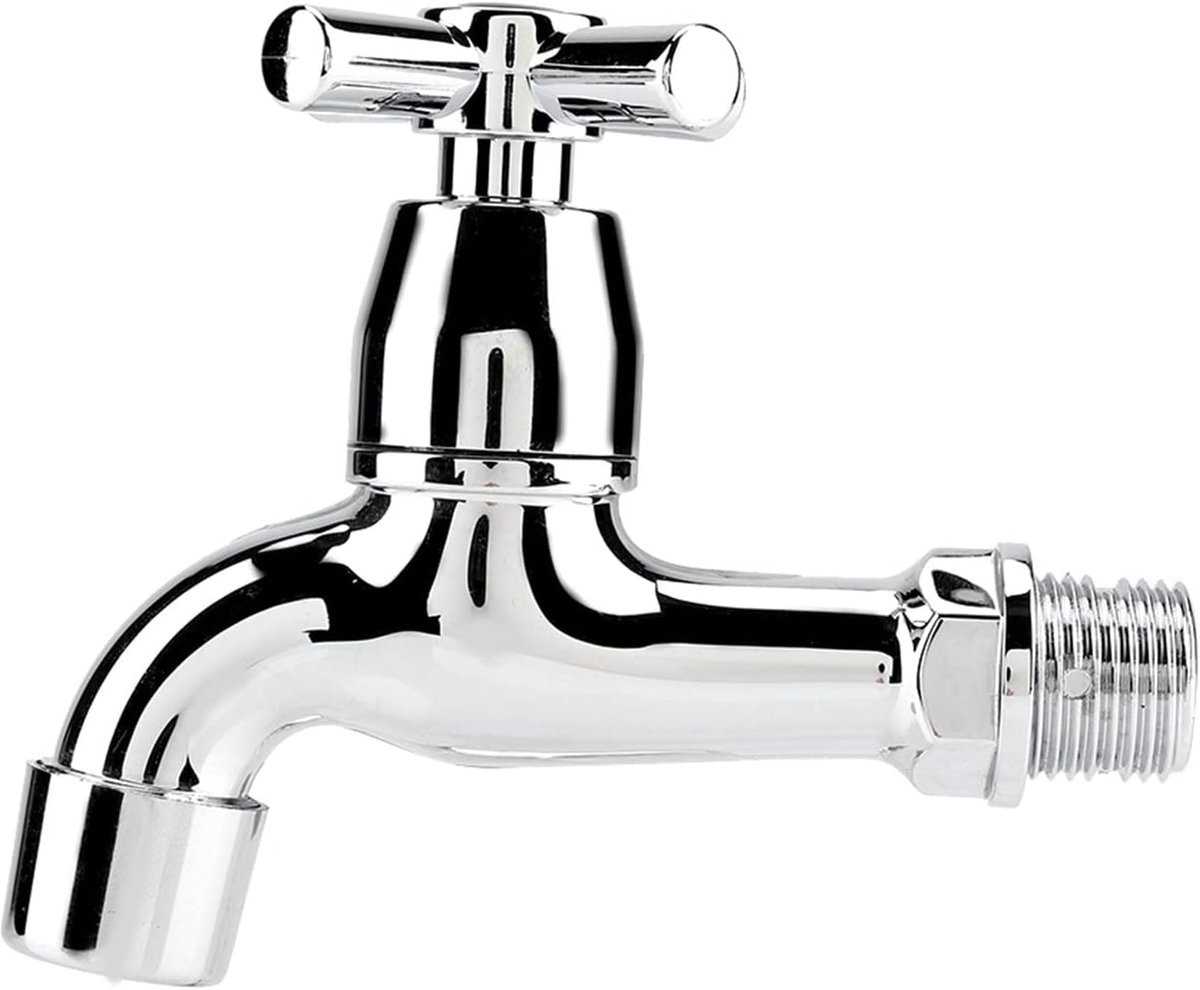 SnelShoppen - Hoogwaardige Koudwaterkraan voor Badkamer en Tuin, Enkelvoudige Handgreep, Eenvoudig te Installeren, Kunststof met Chroom Afwerking, Ide