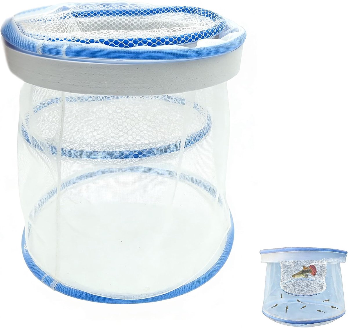 SnelShoppen - Aquarium Insulation Box met Dubbele Laag - Groeienet voor Vissen - Duurzaam Nylon en EVA - Drijfring Ontwerp - Ideaal voor Aquarium en V