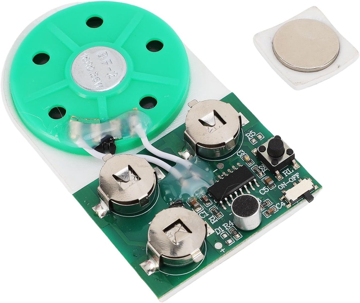 SnelShoppen - Recordable Stemmodule voor DIY Wenskaarten, 4 Minuten Herhaalbare Opname, Muziek Geluid Praatchip voor Kerstkaarten, Sieradendozen