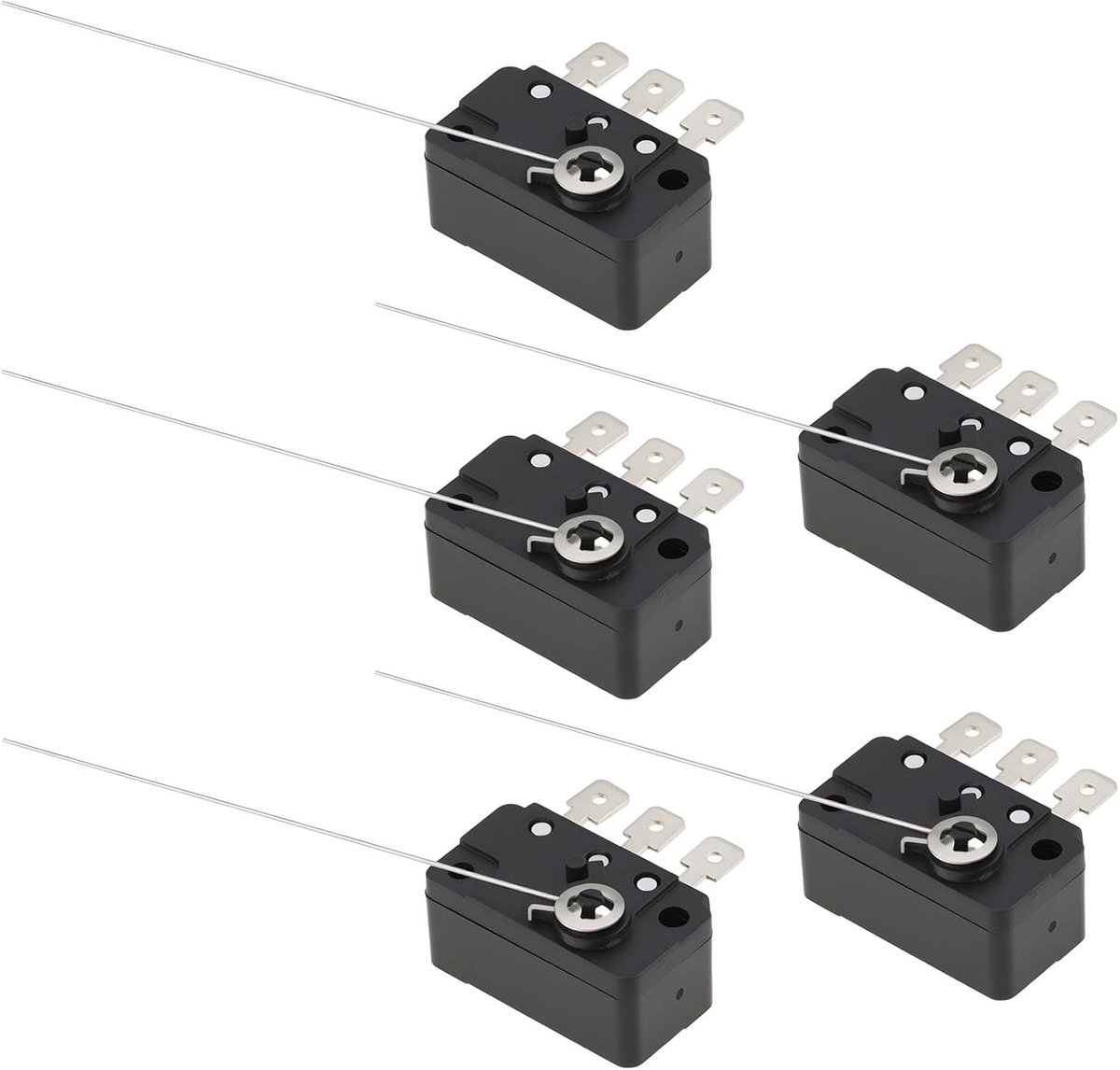 SnelShoppen - 5 Stuks 3 Micro-Schakelaar 4,8mm voor Arcadespellen Muntinvoeging met Lange Scharnierstructuur