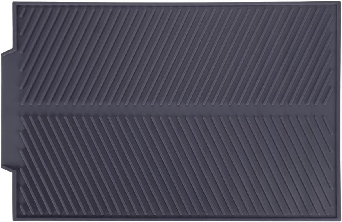 SnelShoppen - Rechthoekige Siliconen Afvoer Mat Antislip Droog Dishes Pad Hittebestendige Tray Keukenservies Kom Mat Keuken Blad (Grijs)