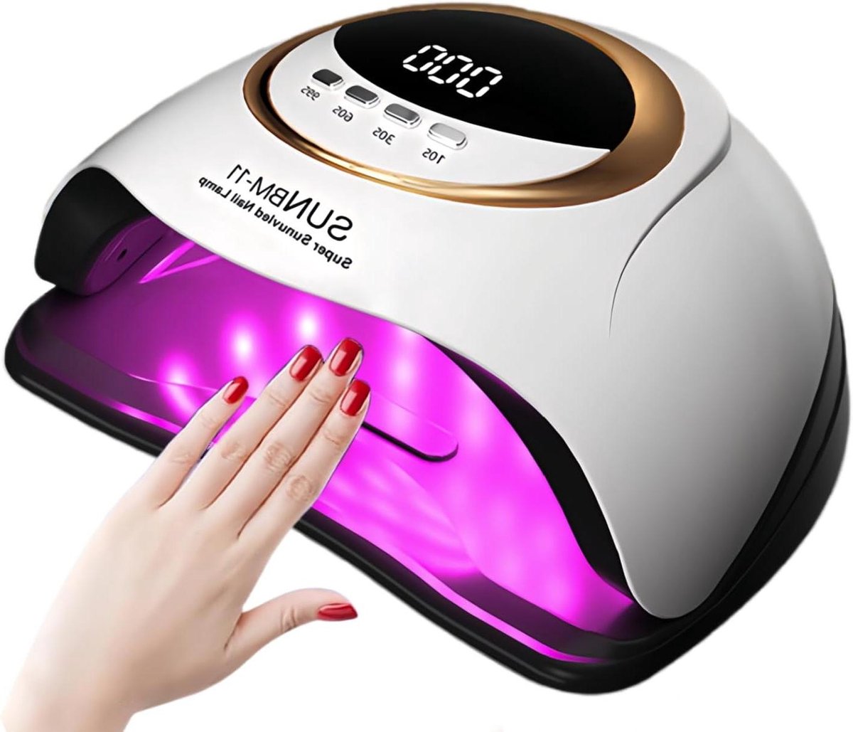Nagellamp UV LED - Gelnagellamp Droger - Nagels Uitharden - 66 Rode LEDs - 280 Watt - Wit