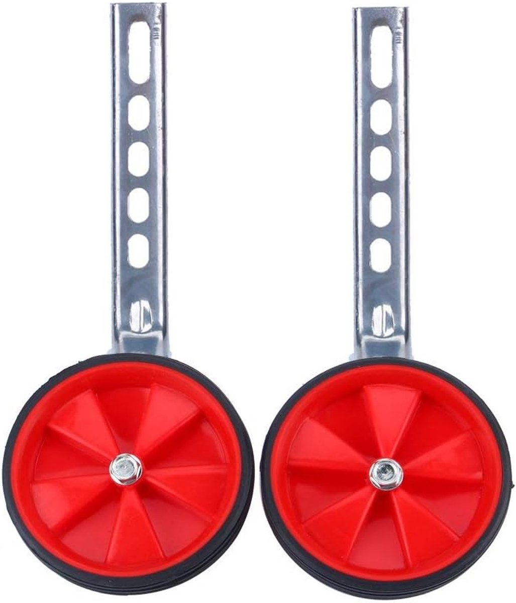 SnelShoppen - Fietstraining Wielen Kinderen - Stabiele Ondersteuningswielen voor Fiets - Universeel 12-20 Inch - Rood - Veilig Fietsen voor Kinderen