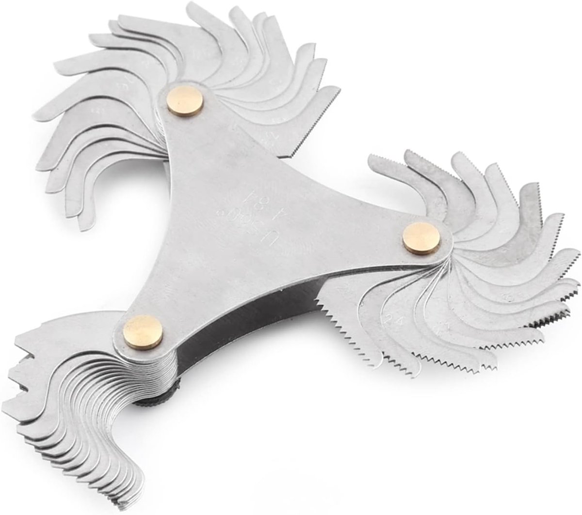 SnelShoppen - Stalen Schroefdraad Meetgereedschap met 60 en 55 Graden Draadplug Metrisch Meetinstrument + Dakkoffer (51 Stuks)