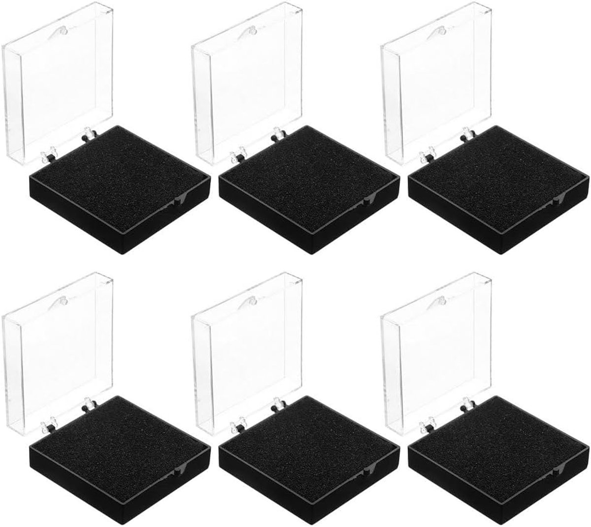 SnelShoppen - Set van 6 Transparante Display Cases voor Broches, Sieraden, Medailles en Gemstones - Organiser Boxen van ABS - Perfect voor Presentatie