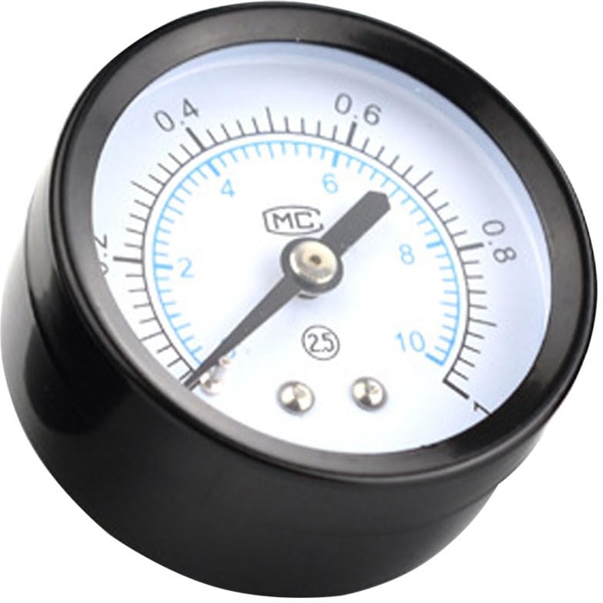SnelShoppen - Waterdrukmeter 0-10 bar, Ø 50 mm, Luchtdrukmeter met 1/4 BSP Messing Aansluiting, Voor Compressed Air en Vacuum, Eenvoudige Installatie