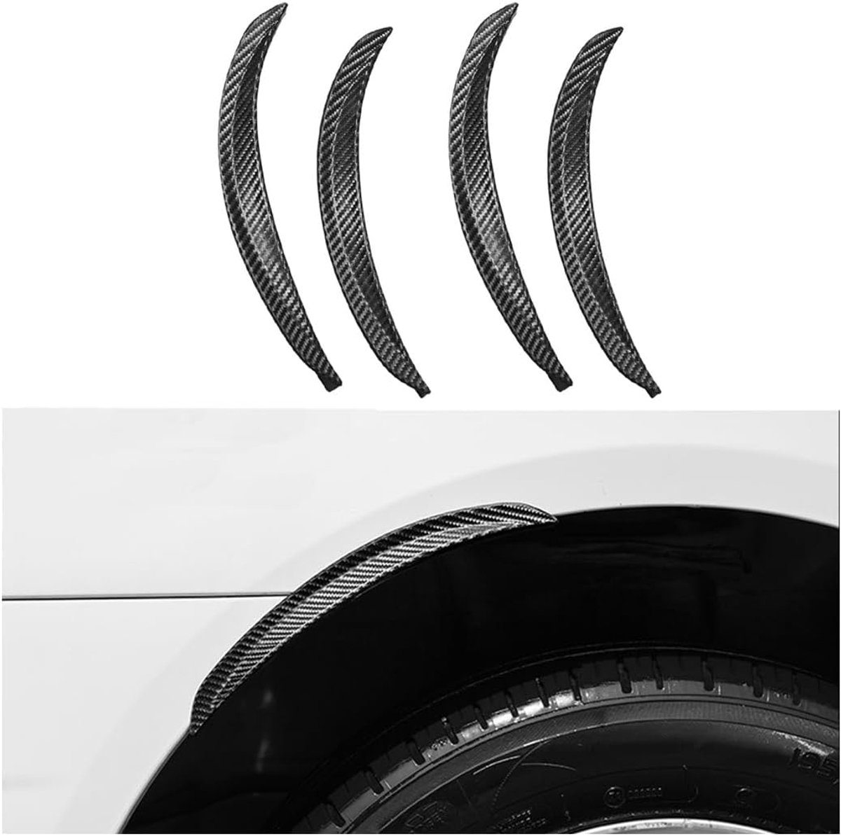 SnelShoppen - Car Mudguard, Universele Bescherming, Wielboog, Spatborden, Fender Verlengingen, Scratch en Schokbestendig, Set van 4, Voor Auto's, Eenv