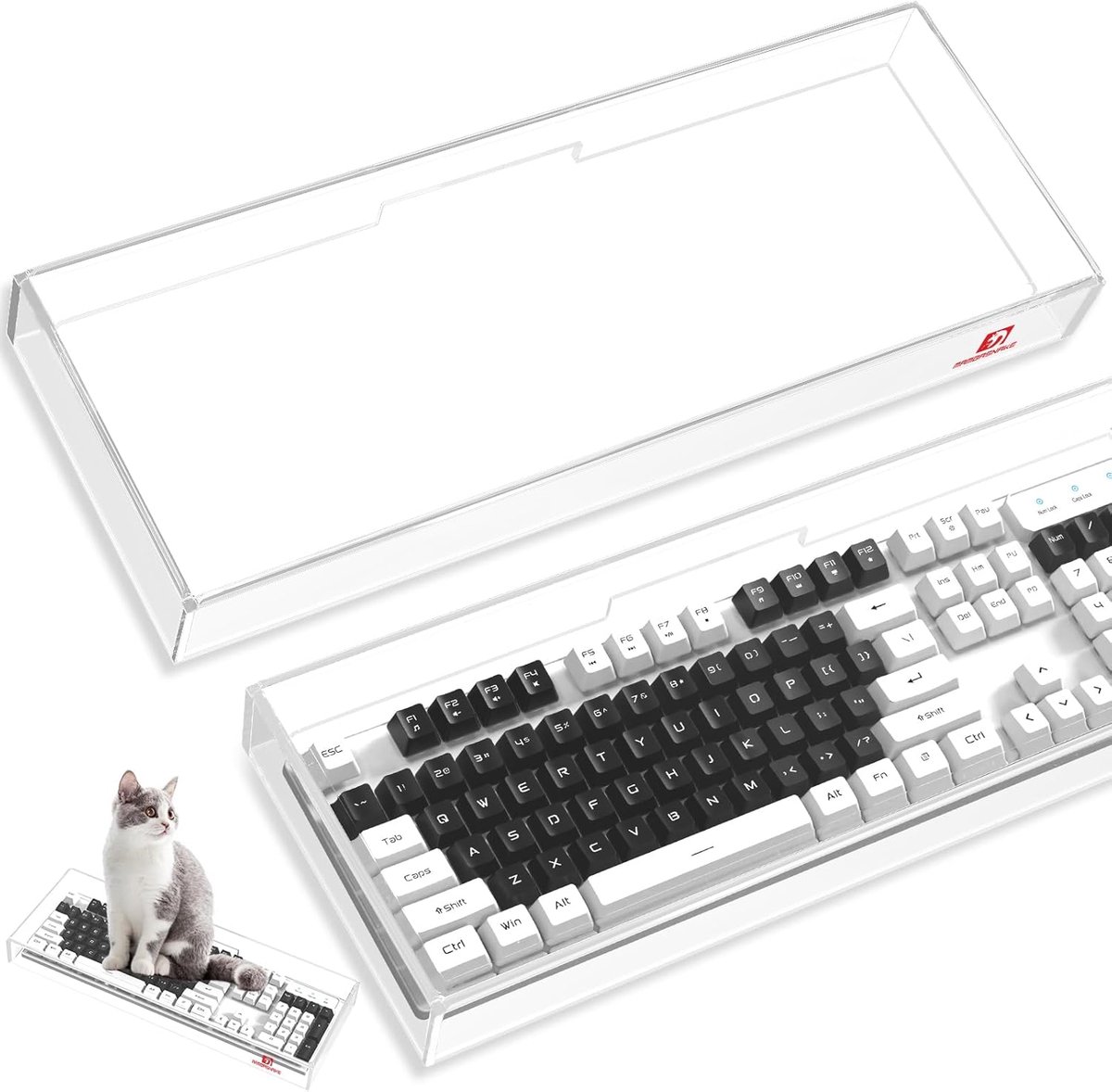 SnelShoppen - Premium Acryl 98-Toetsen Toetsenbord Cover Stofbescherming Waterdicht Antiklap Clear Toetsenbord Cover voor Mechanisch Gaming Toetsenbor