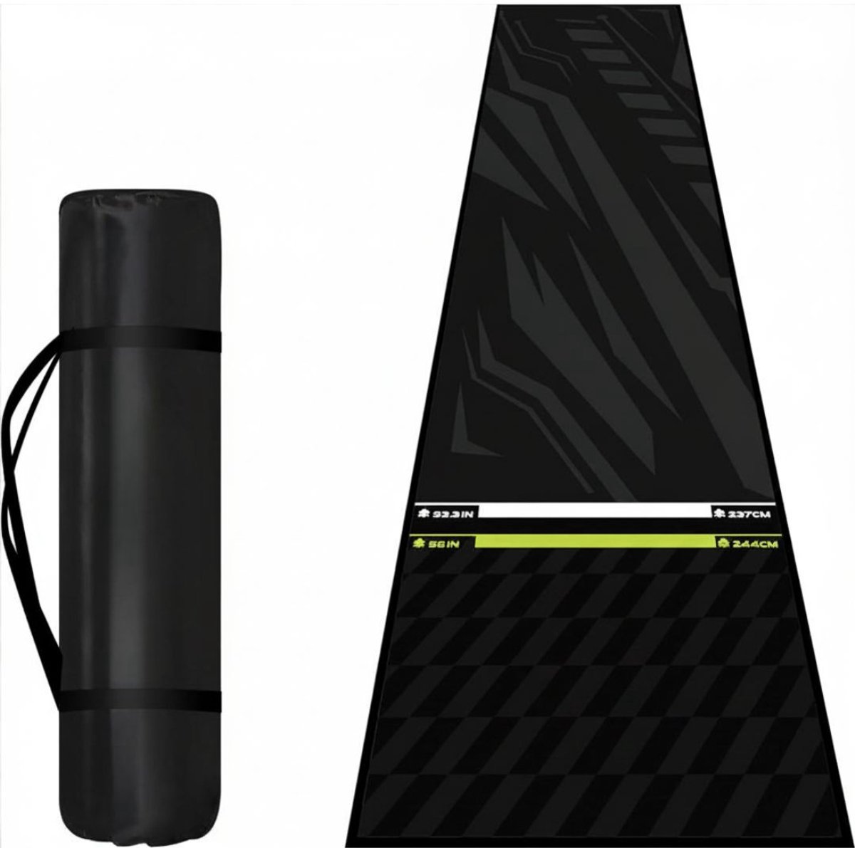 Lìon® Dartbordmat met Draagtas - Dartmat - Dart-vloerbeschermingsmat - Heavy Duty Dart-tapijt - Zwart - 120cm x 120cm x 3cm