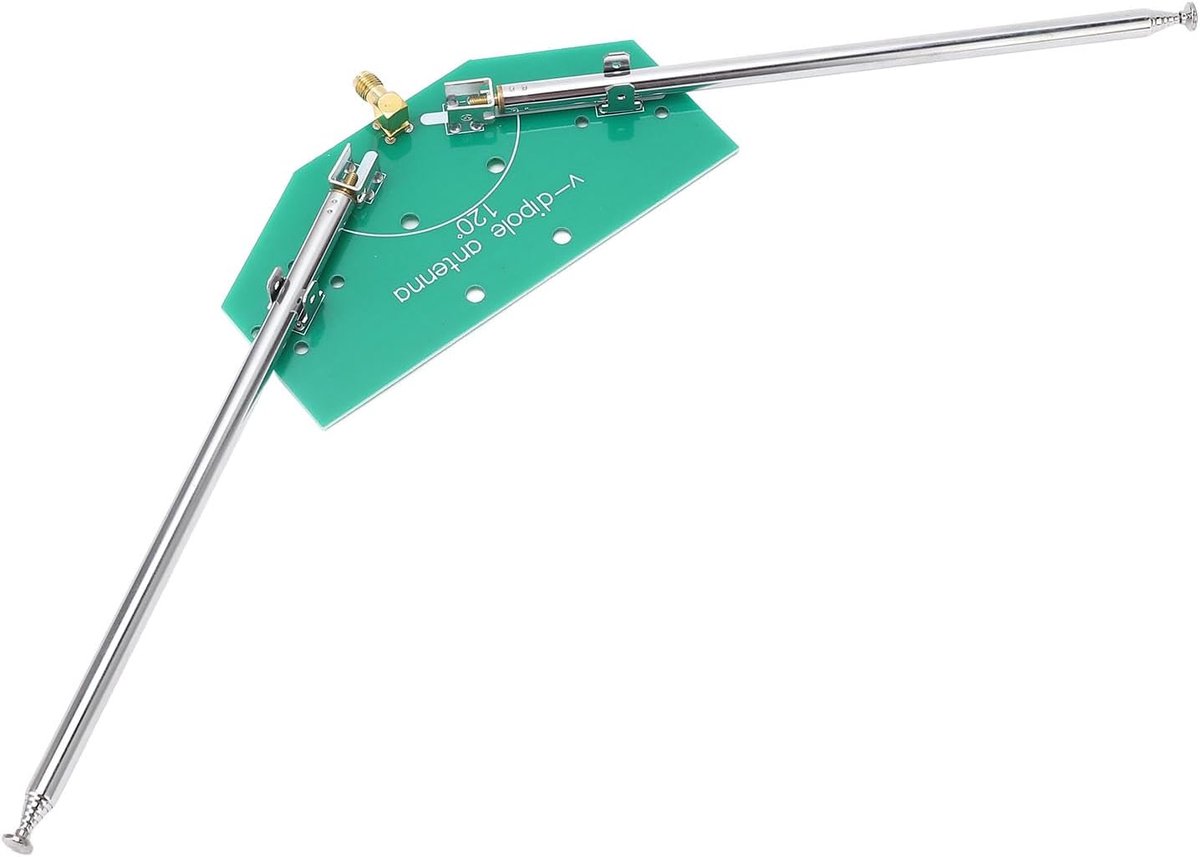 SnelShoppen - Telescopische V Dipool Antenne 97cm Verstelbare Frequentie 78M-415MHz SMA Vrouwelijke Aansluiting Zilverlegering Contacten voor Luchtvaa