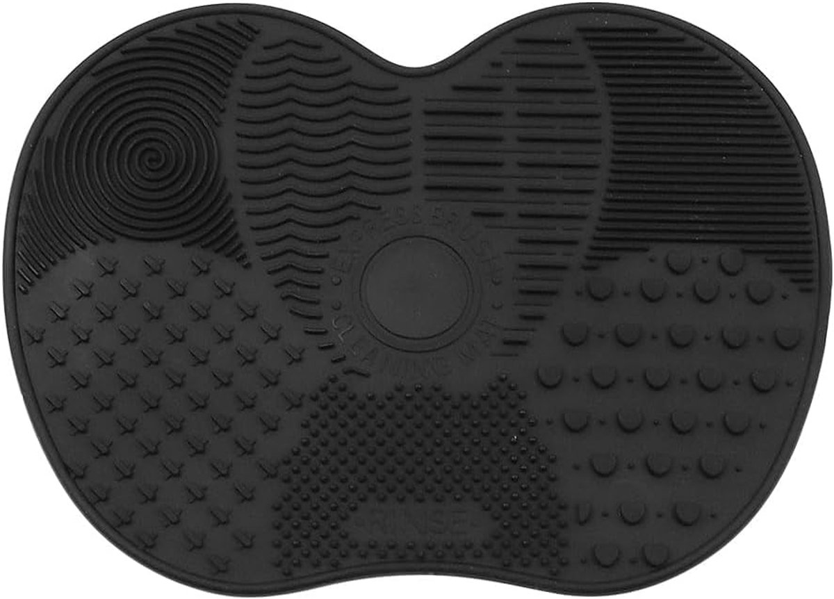 SnelShoppen - Silicone Makeup Brush Cleaning Mat, Make-up Kwasten Schoonmaakmat, Cosmetische Reinigingspad, Draagbaar met Zuignappen, Klein Appelvormi
